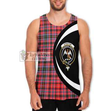 Straiton Tartan Men's Tank Top with Family Crest Circle Style