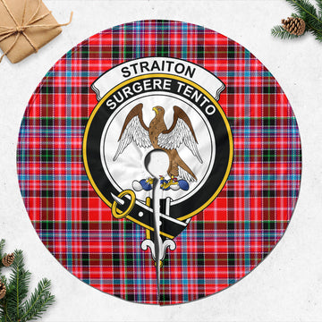 Straiton Tartan Christmas Tree Skirt with Family Crest