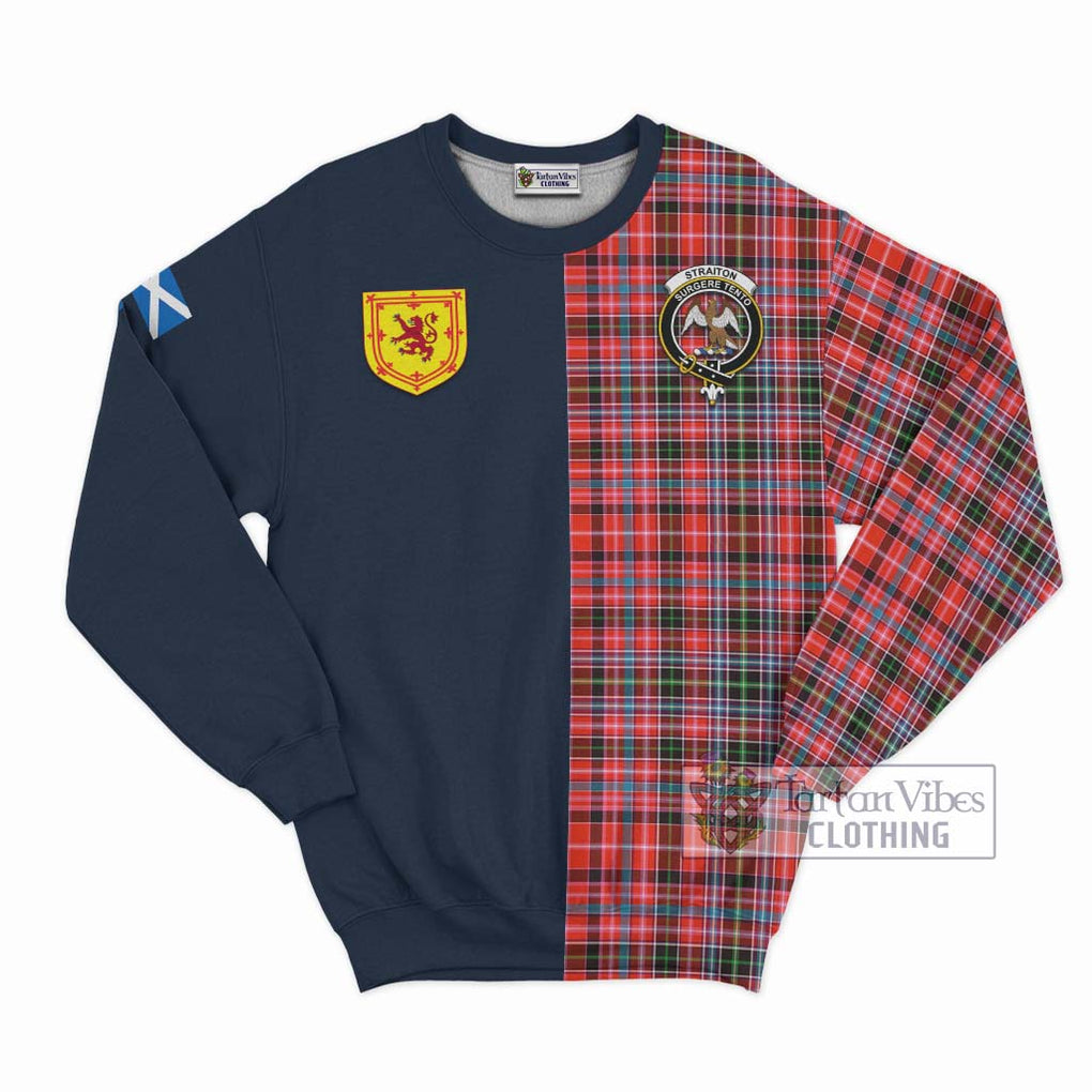 Tartan Vibes Clothing Straiton Tartan Sweatshirt with Scottish Lion Royal Arm Half Style