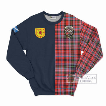 Straiton Tartan Sweatshirt Alba with Scottish Lion Royal Arm Half Style