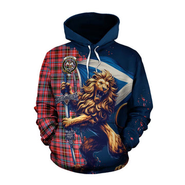 Straiton Tartan Family Crest Cotton Hoodie with Scottish Majestic Lion Pullover Hoodie XS - Tartan Vibes Clothing