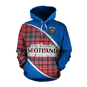 Straiton Family Crest Tartan Cotton Hoodie Celebrate Saint Andrew's Day in Style