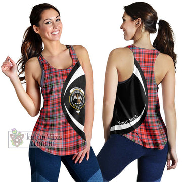 Straiton Tartan Women's Racerback Tanks with Family Crest Circle Style