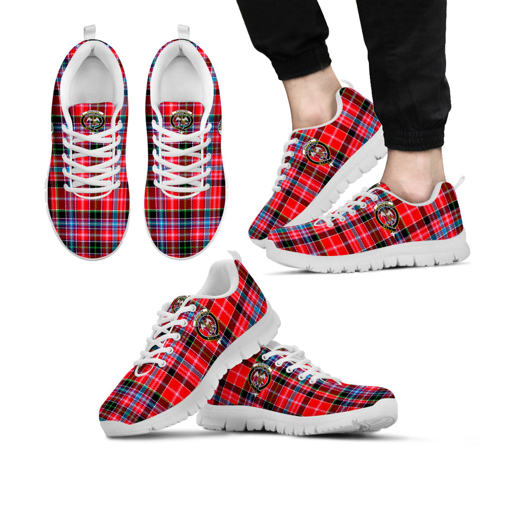 Straiton Tartan Sneakers with Family Crest Kid's Sneakers - Tartan Vibes Clothing