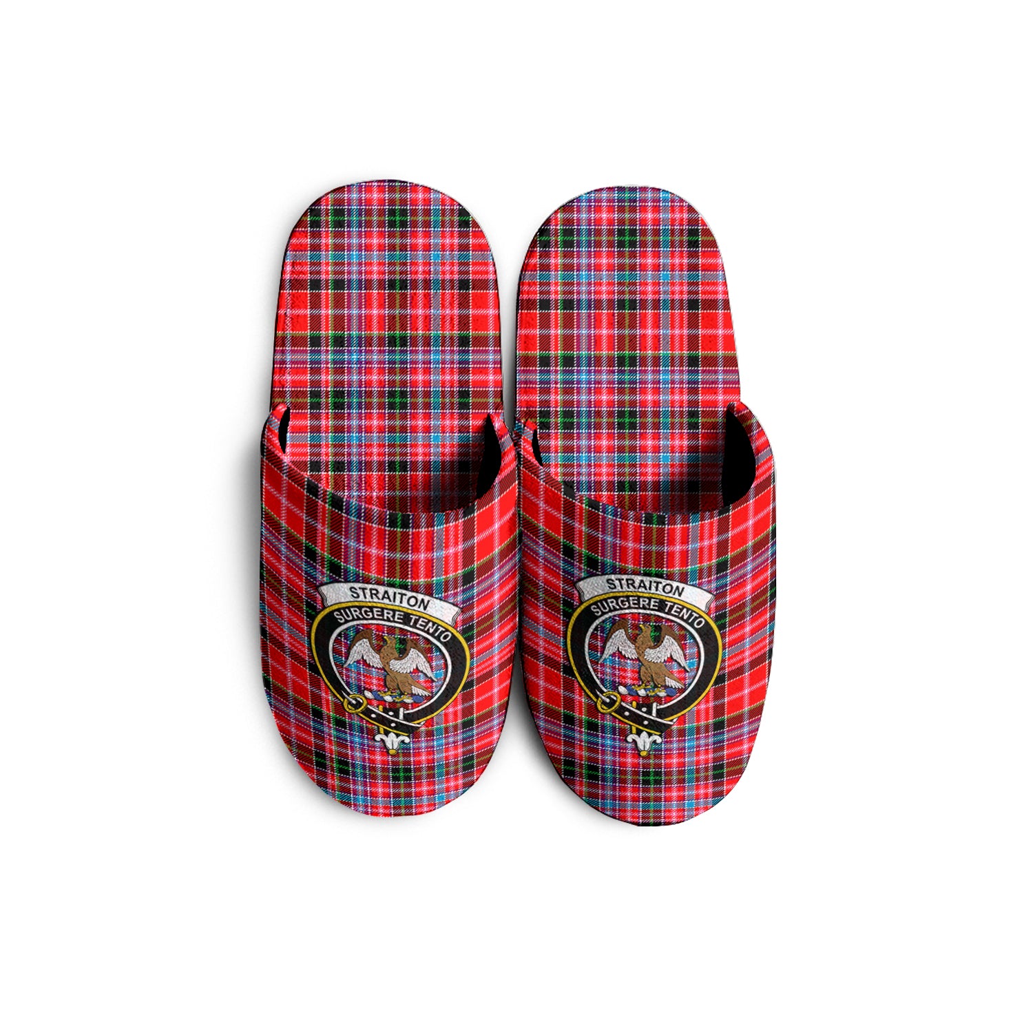 Straiton Tartan Home Slippers with Family Crest KIDS - Tartan Vibes Clothing