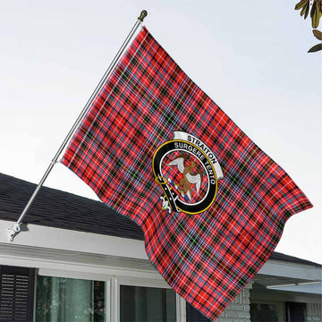 Straiton Tartan House Flag with Family Crest