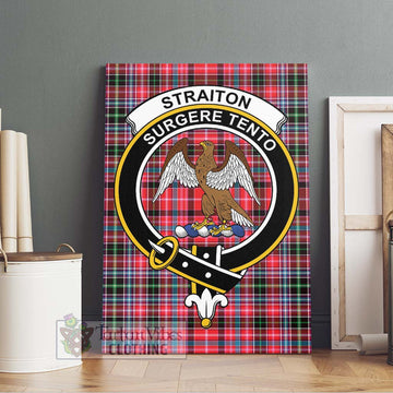 Straiton Tartan Canvas Print Wall Art with Family Crest