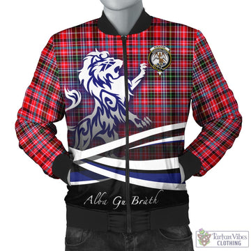 Straiton Tartan Bomber Jacket with Alba Gu Brath Regal Lion Emblem