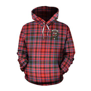 Straiton Tartan Cotton Hoodie with Family Crest Celtic Skull Style