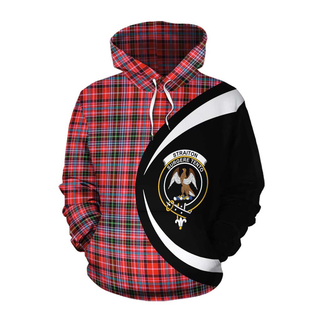 Tartan Vibes Clothing Straiton Tartan Cotton Hoodie with Family Crest Circle Style