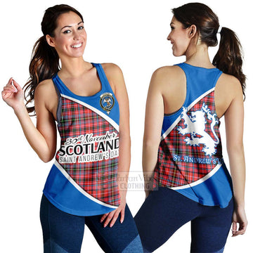 Straiton Family Crest Tartan Women's Racerback Tanks Celebrate Saint Andrew's Day in Style