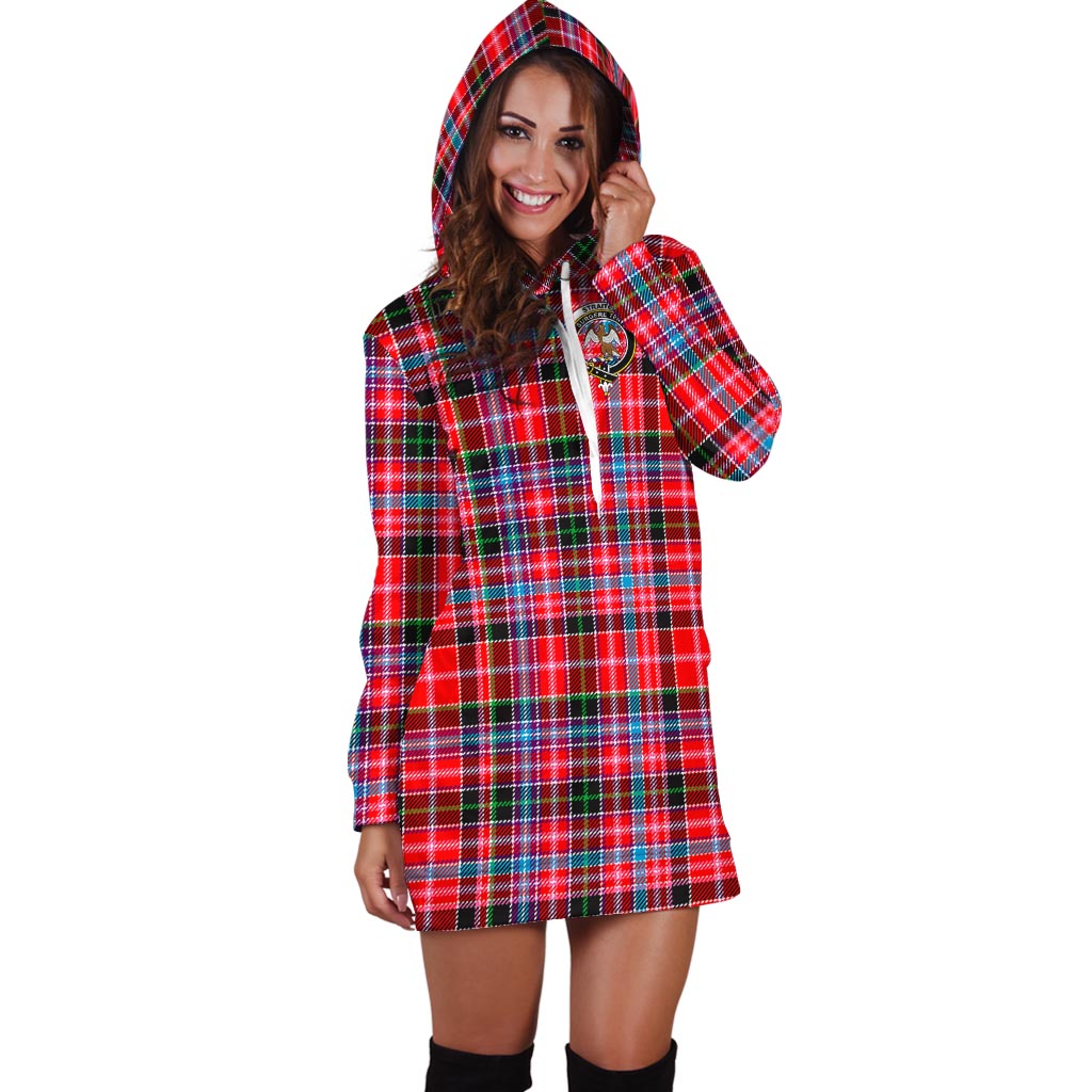 Straiton Tartan Hoodie Dress with Family Crest - Tartan Vibes Clothing