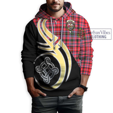 Straiton Tartan Hoodie with Family Crest and Celtic Symbol Style