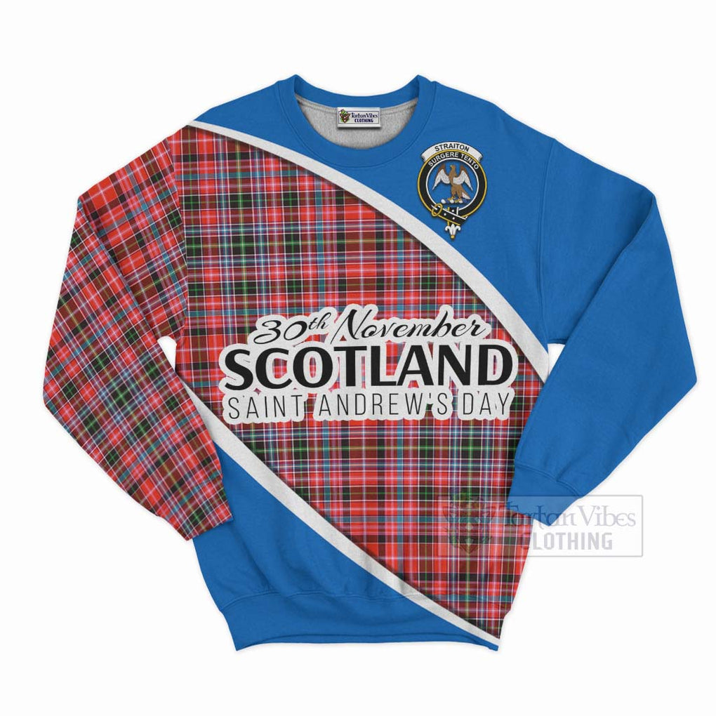 Tartan Vibes Clothing Straiton Family Crest Tartan Sweatshirt Celebrate Saint Andrew's Day in Style