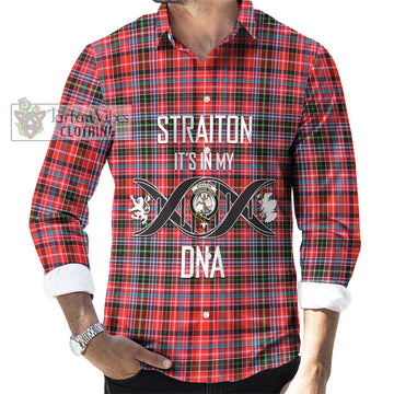 Straiton Tartan Long Sleeve Button Shirt with Family Crest DNA In Me Style