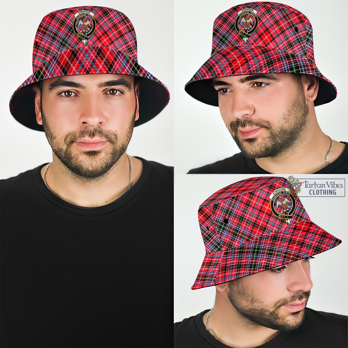 Tartan Vibes Clothing Straiton Tartan Bucket Hat with Family Crest