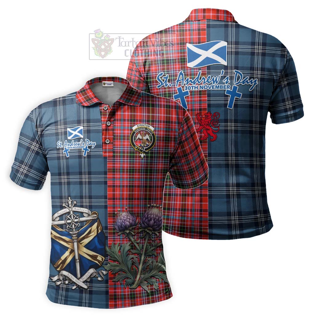 Tartan Vibes Clothing Straiton Tartan Polo Shirt Happy St. Andrew's Day Half Tartan Style