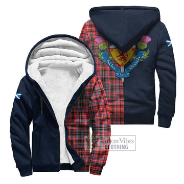 Straiton Tartan Sherpa Hoodie Alba with Scottish Lion Royal Arm Half Style