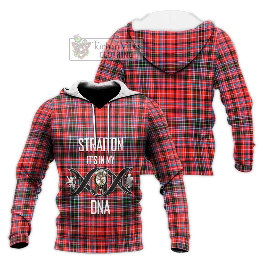 Straiton Tartan Knitted Hoodie with Family Crest DNA In Me Style Unisex Knitted Pullover Hoodie - Tartanvibesclothing Shop