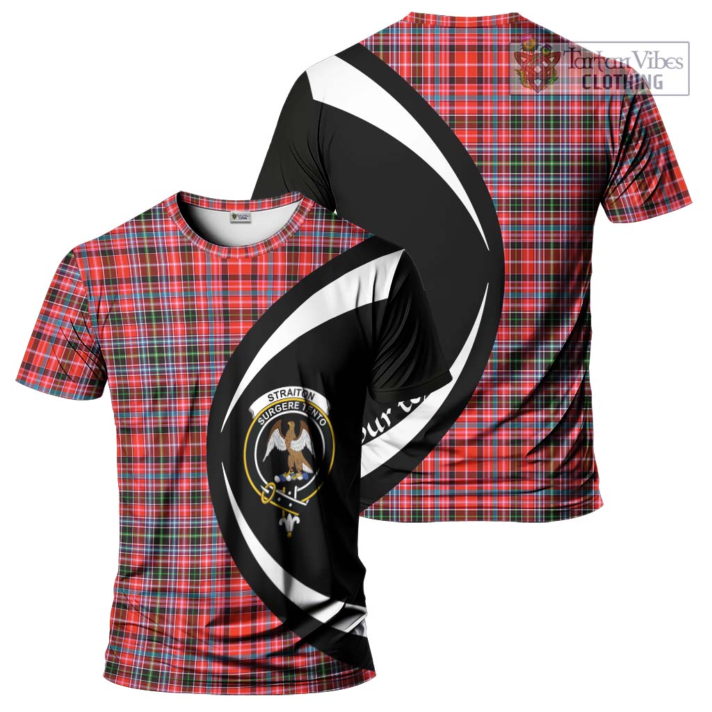 Tartan Vibes Clothing Straiton Tartan T-Shirt with Family Crest Circle Style