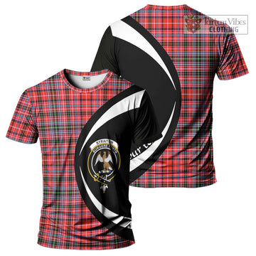 Straiton Tartan T-Shirt with Family Crest Circle Style