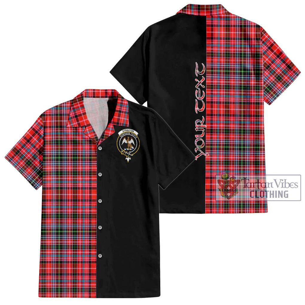 Straiton Tartan Short Sleeve Button Shirt with Family Crest and Half Of Me Style Kid - Tartanvibesclothing Shop