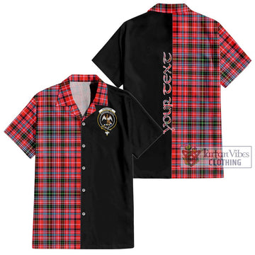 Straiton Tartan Short Sleeve Button Shirt with Family Crest and Half Of Me Style