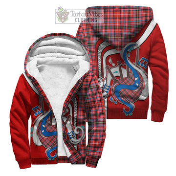 Straiton Tartan Sherpa Hoodie with Epic Bagpipe Style