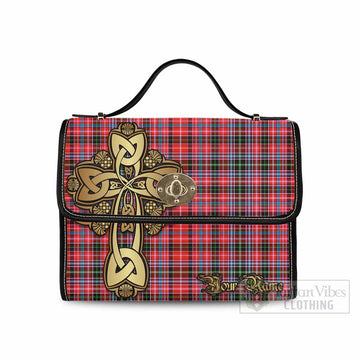 Straiton Tartan Waterproof Canvas Bag Golden Thistle Celtic Cross Style