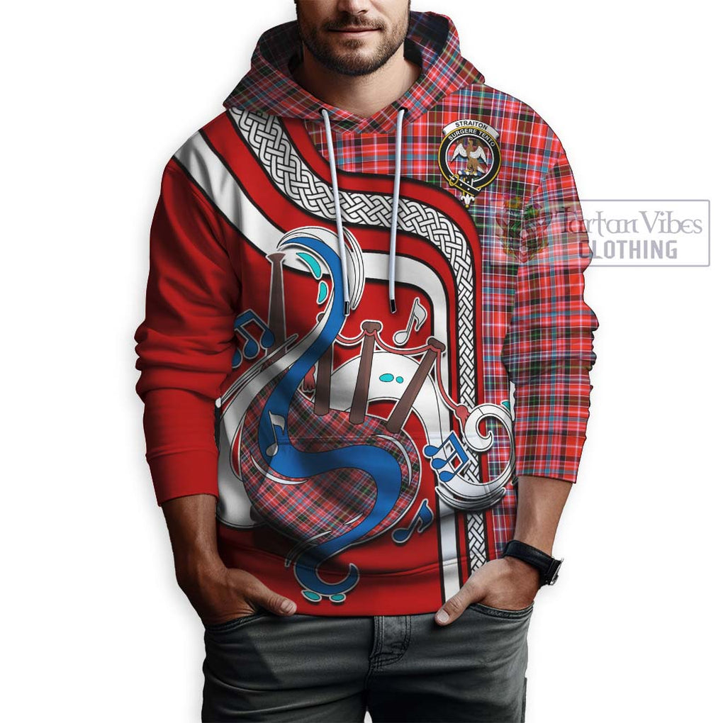 Straiton Tartan Hoodie with Epic Bagpipe Style Zip Hoodie - Tartanvibesclothing Shop