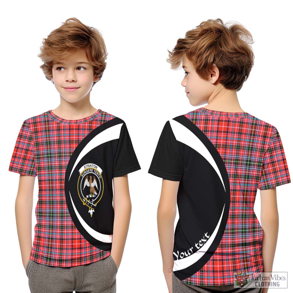 Straiton Tartan Kid T-Shirt with Family Crest Circle Style Youth XL Size14 - Tartan Vibes Clothing