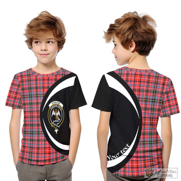 Straiton Tartan Kid T-Shirt with Family Crest Circle Style