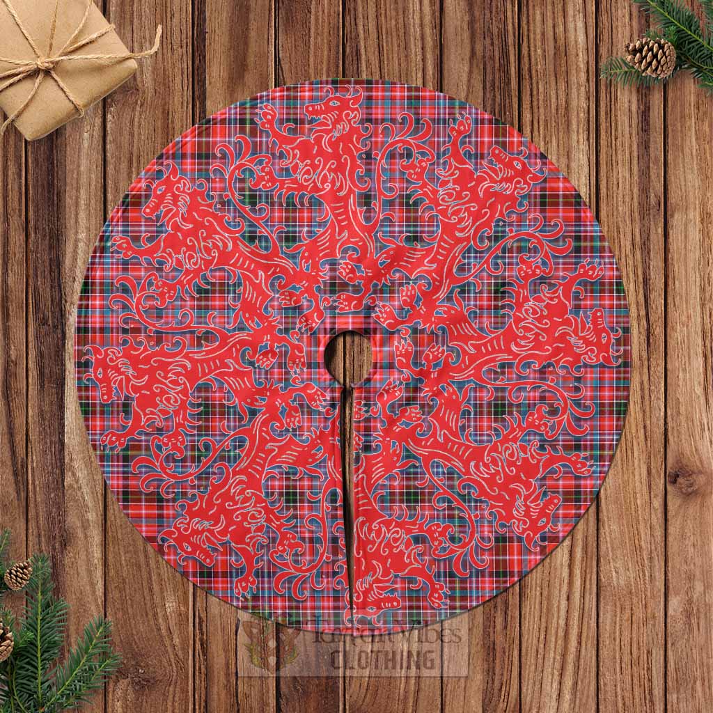 Tartan Vibes Clothing Straiton Tartan Christmas Tree Skirt Lion Rampant Style