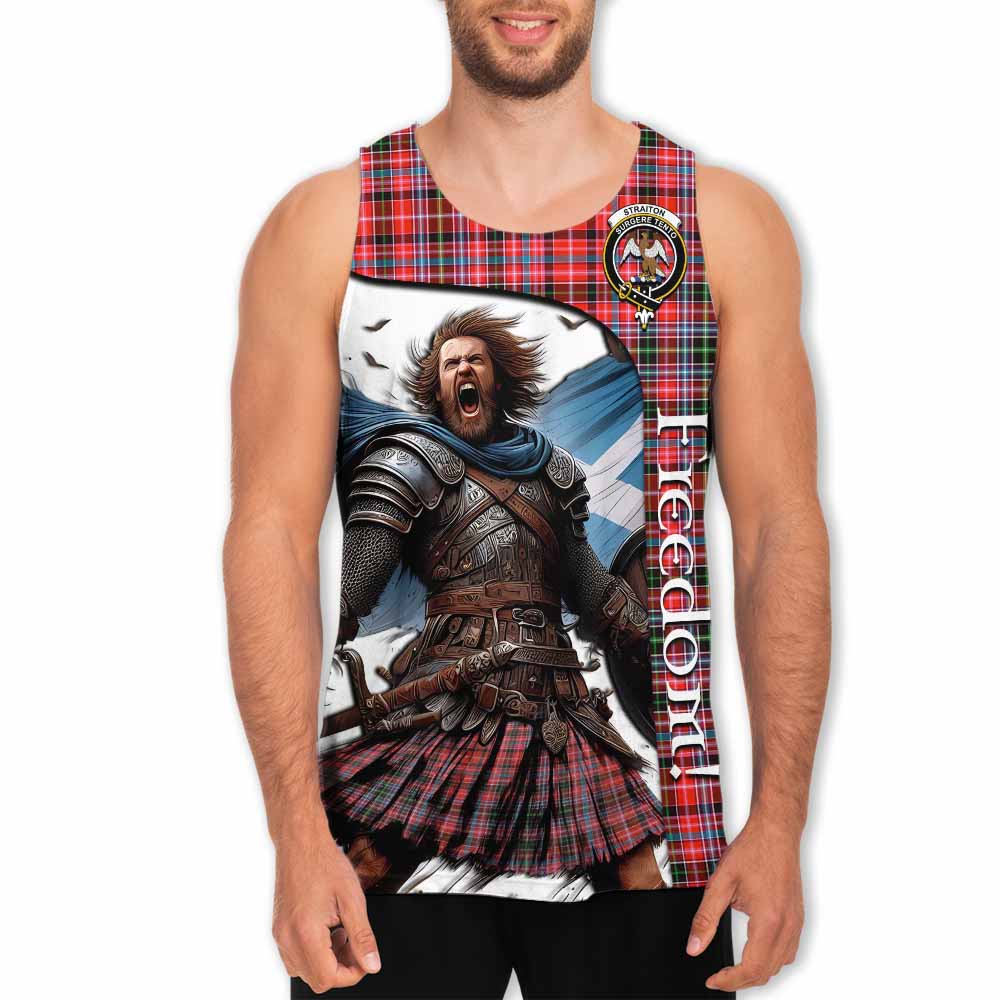 Tartan Vibes Clothing Straiton Crest Tartan Men's Tank Top Inspired by the Freedom of Scottish Warrior