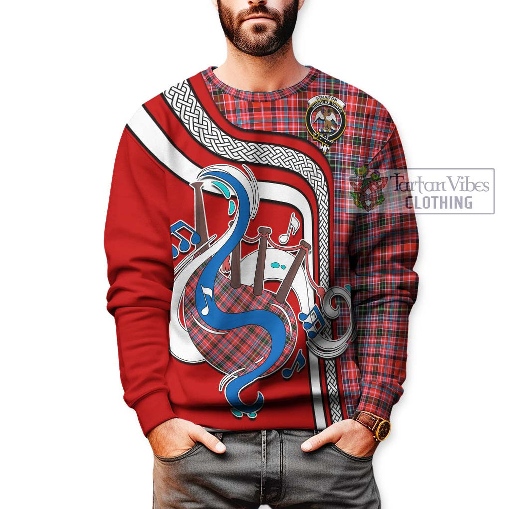 Tartan Vibes Clothing Straiton Tartan Sweatshirt with Epic Bagpipe Style