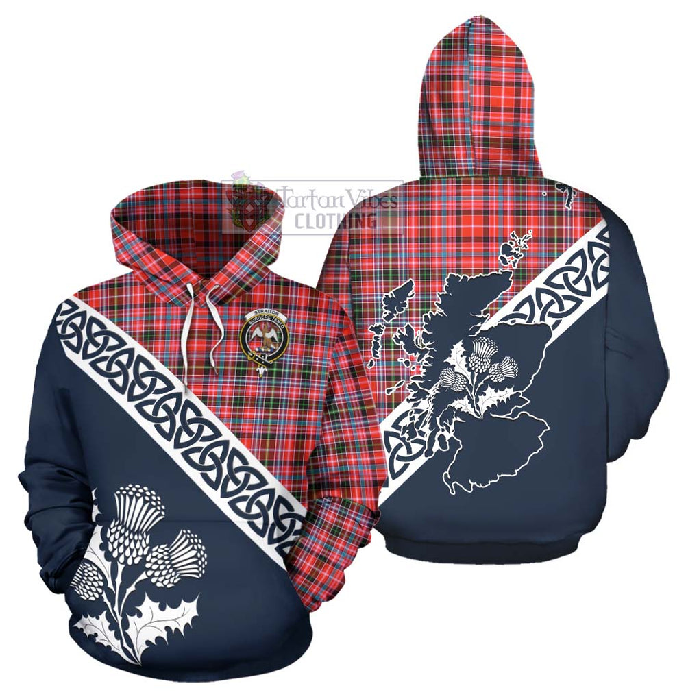 Tartan Vibes Clothing Straiton Tartan Hoodie Featuring Thistle and Scotland Map