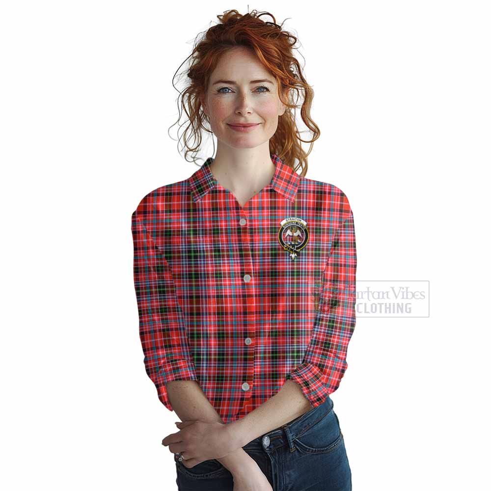 Tartan Vibes Clothing Straiton Tartan Women's Casual Shirt with Family Crest DNA In Me Style