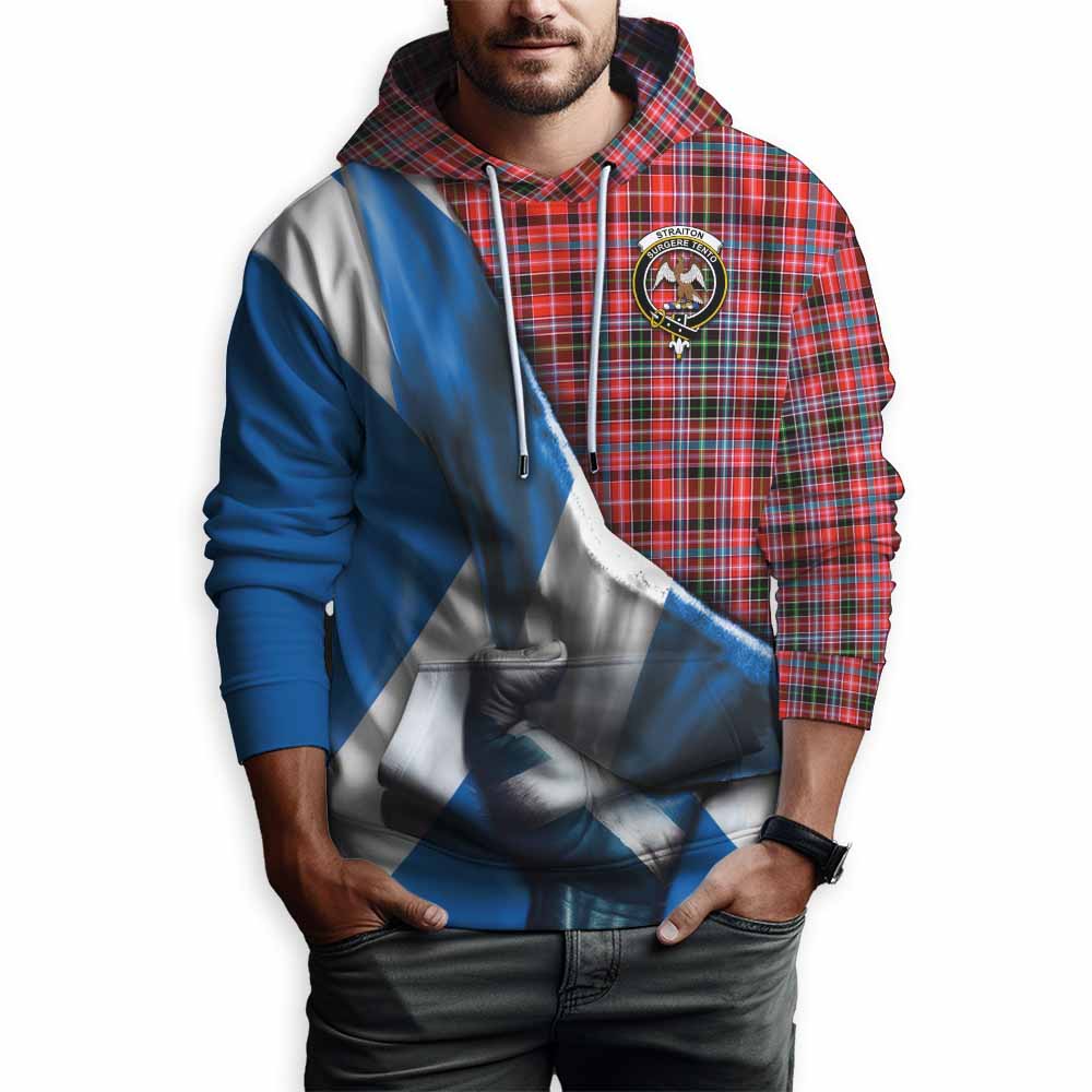 Tartan Vibes Clothing Straiton Tartan Hoodie with Family Crest Scotland Patriotic Style