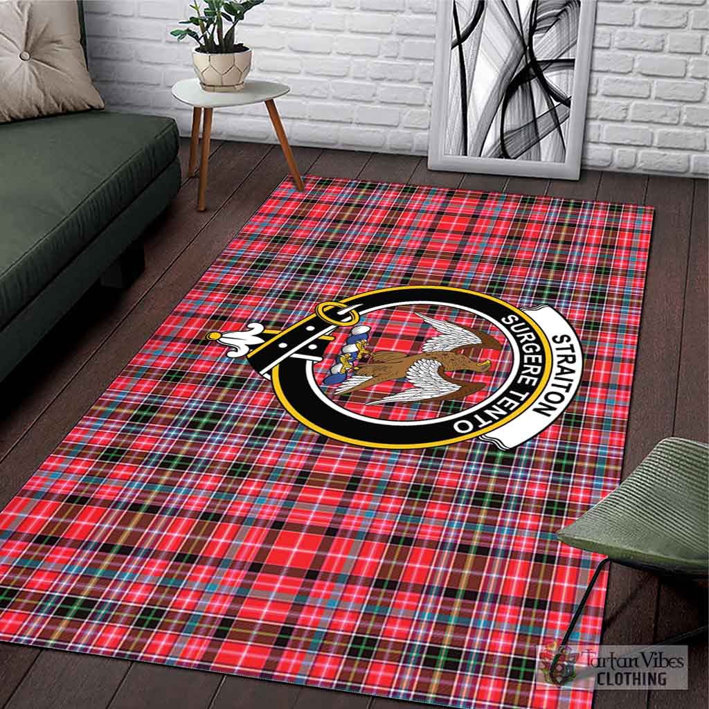 Tartan Vibes Clothing Straiton Tartan Area Rug with Family Crest