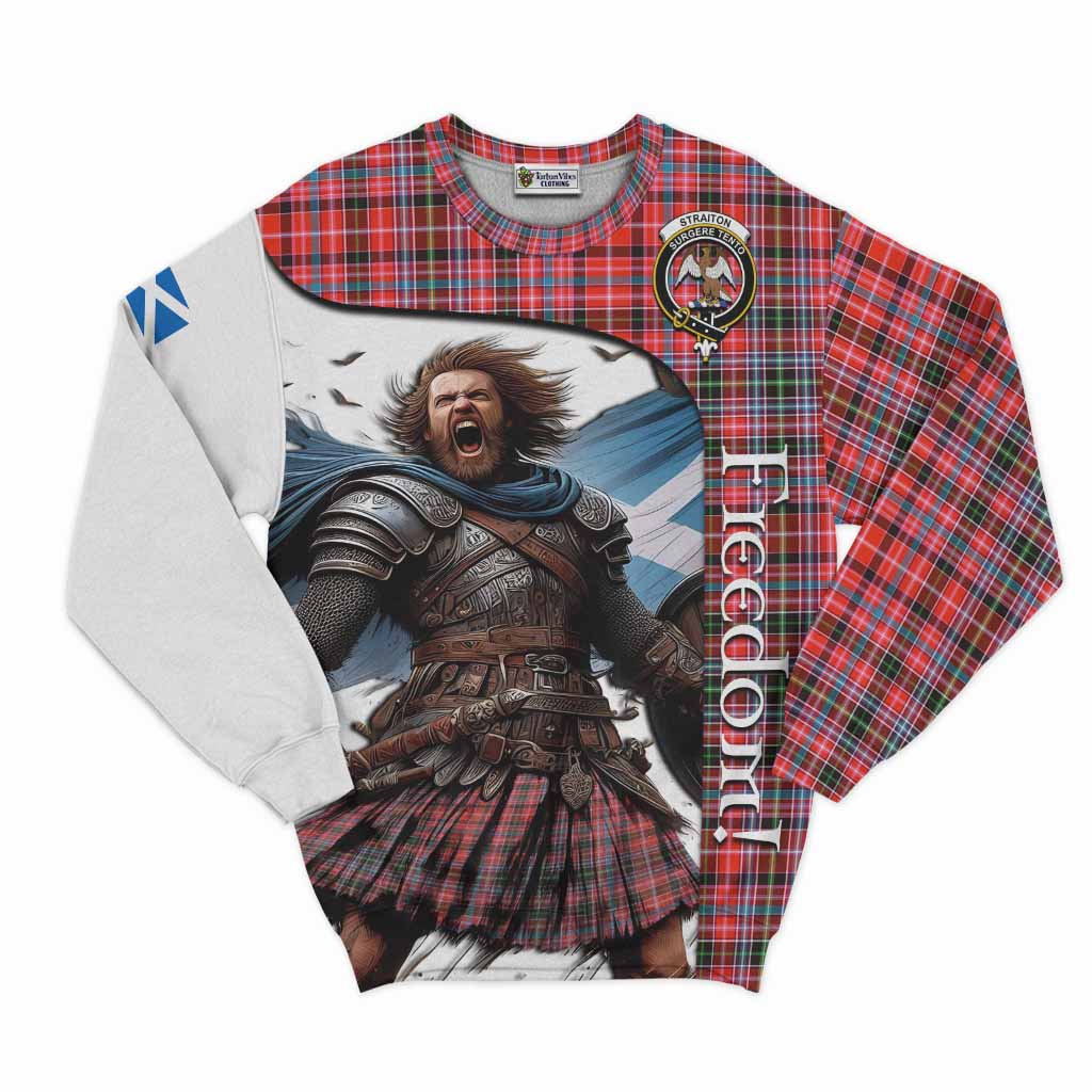 Tartan Vibes Clothing Straiton Crest Tartan Sweatshirt Inspired by the Freedom of Scottish Warrior