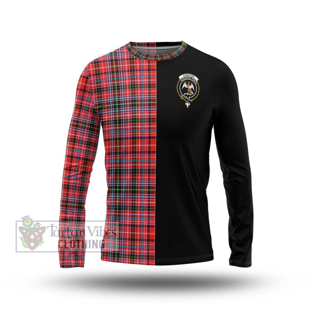 Straiton Tartan Long Sleeve T-Shirt with Family Crest and Half Of Me Style Unisex - Tartanvibesclothing Shop