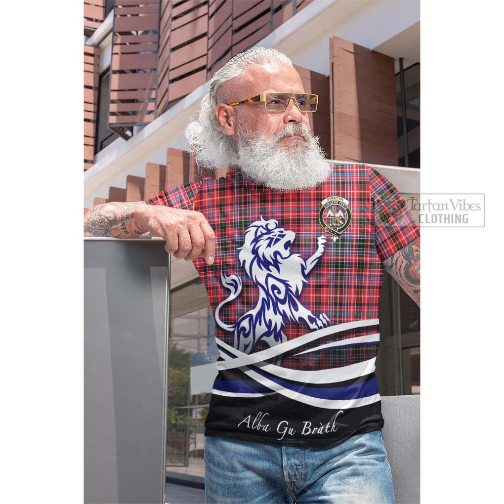 Tartan Vibes Clothing Straiton Tartan Cotton T-shirt with Alba Gu Brath Regal Lion Emblem