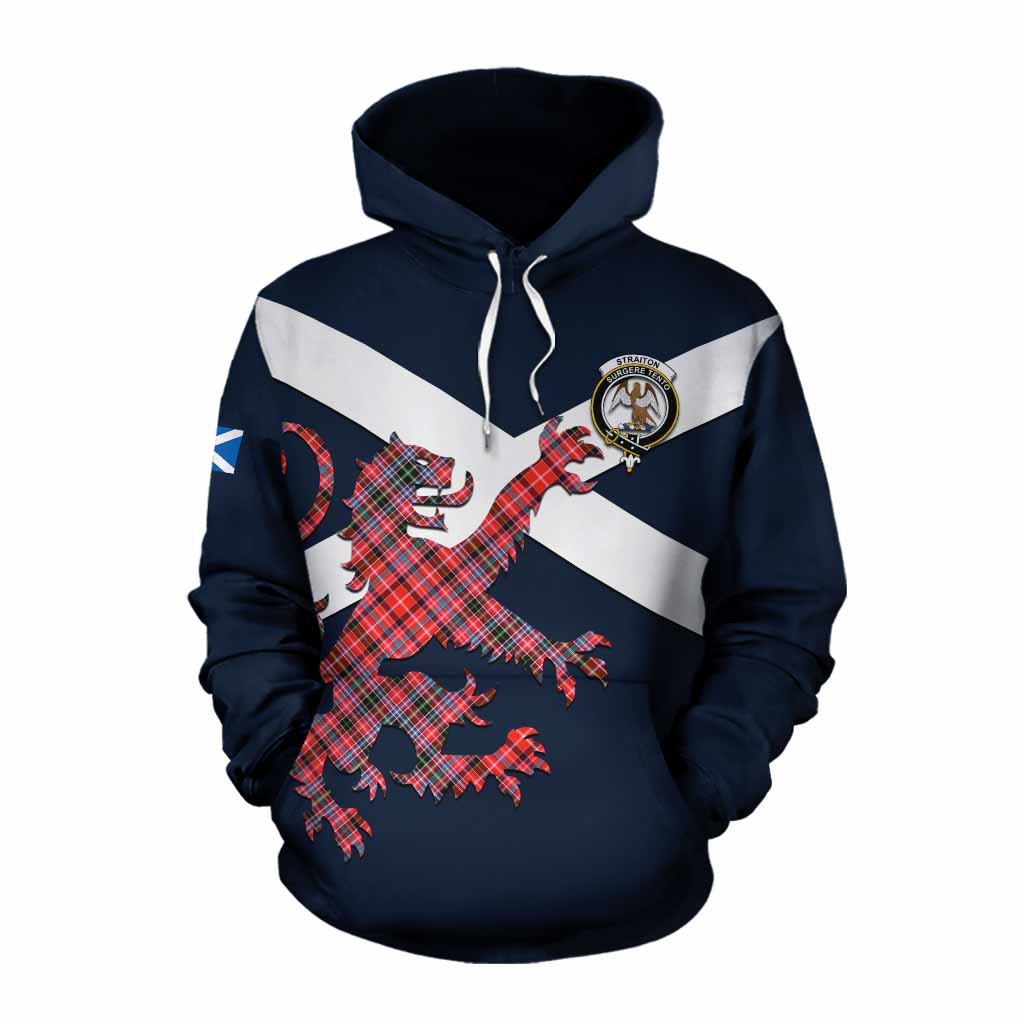 Tartan Vibes Clothing Straiton Tartan Lion Rampant Cotton Hoodie Proudly Display Your Heritage with Alba Gu Brath and Clan Name