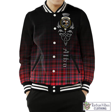 Straiton Tartan Baseball Jacket Featuring Alba Gu Brath Family Crest Celtic Inspired