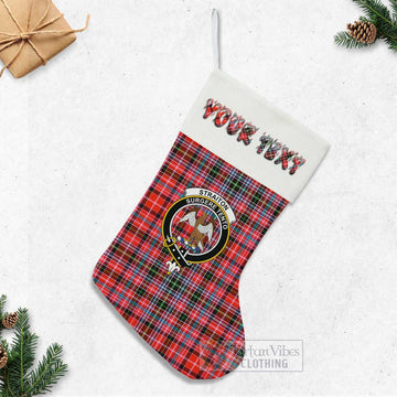 Straiton Tartan Family Crest Christmas Stocking with Personalized Text