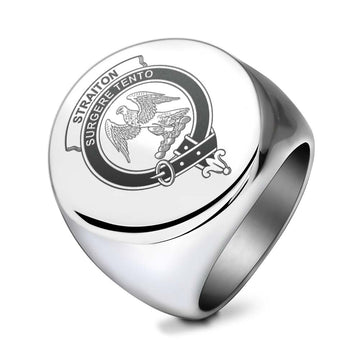 Straiton Clan Crest Engraved Ring