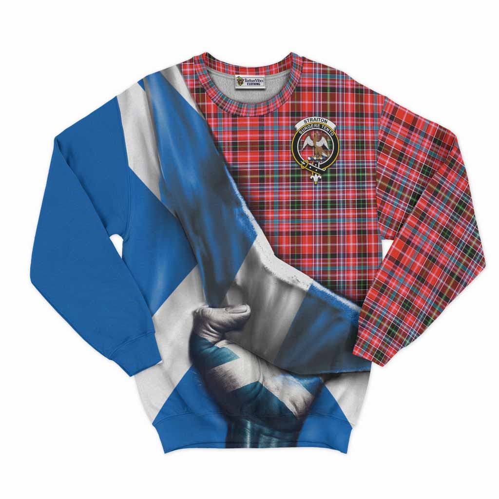 Tartan Vibes Clothing Straiton Tartan Sweatshirt with Family Crest Scotland Patriotic Style