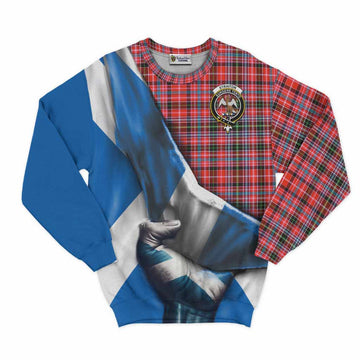 Straiton Tartan Sweatshirt with Family Crest Scotland Patriotic Style