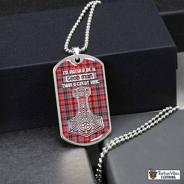 Straiton Tartan Dog Tag Necklace Viking Mjolnir Style