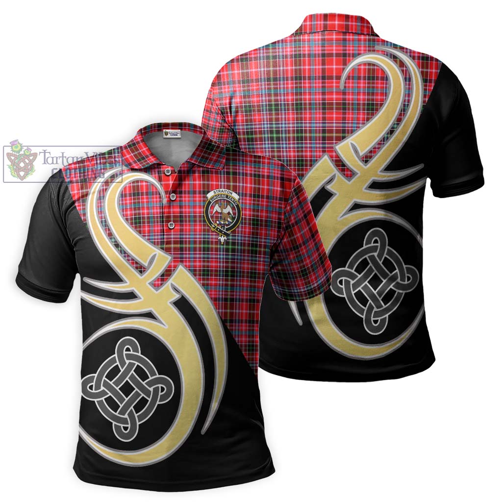 Tartan Vibes Clothing Straiton Tartan Polo Shirt with Family Crest and Celtic Symbol Style